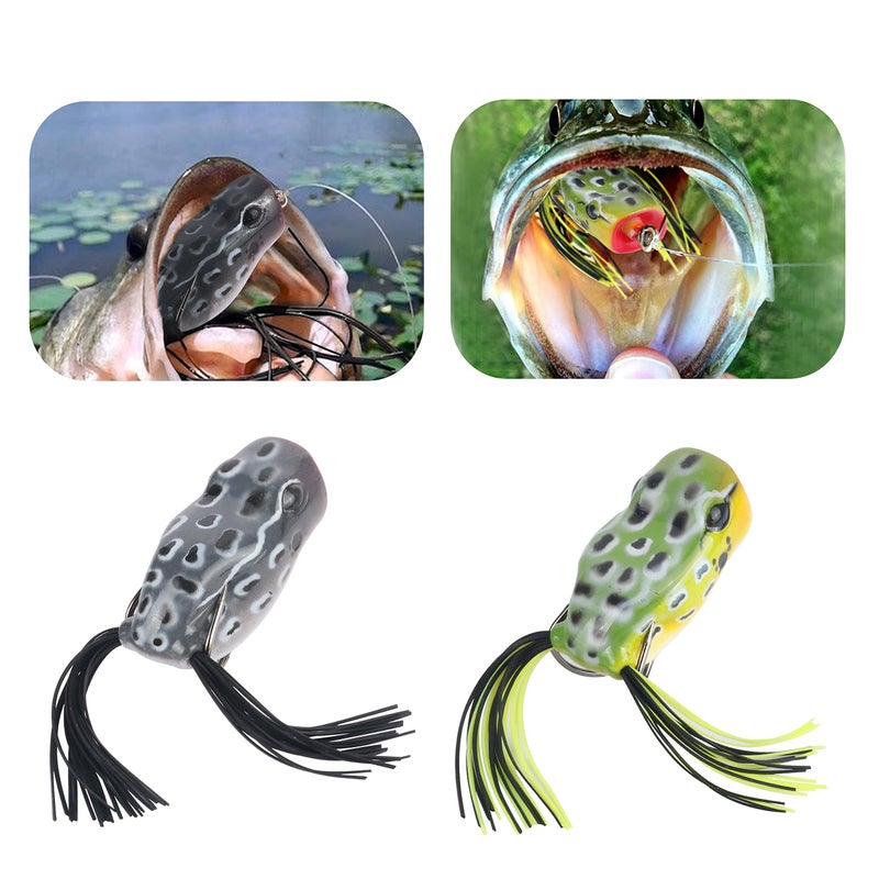 RUNCL Topwater Frog Lures 5PCS, Durable Lifelike Silicone Bass Bait, Floating Realistic Frog Lures Kit for Freshwater Saltwater, Topwater Fishing Lures for Pike Snakehead Salmon Trout Catfish - Image 5